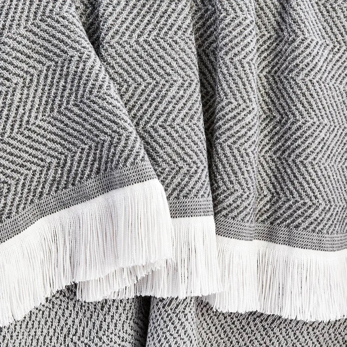 Sunbrella® Herringbone Indoor Outdoor Throw - PEWTER